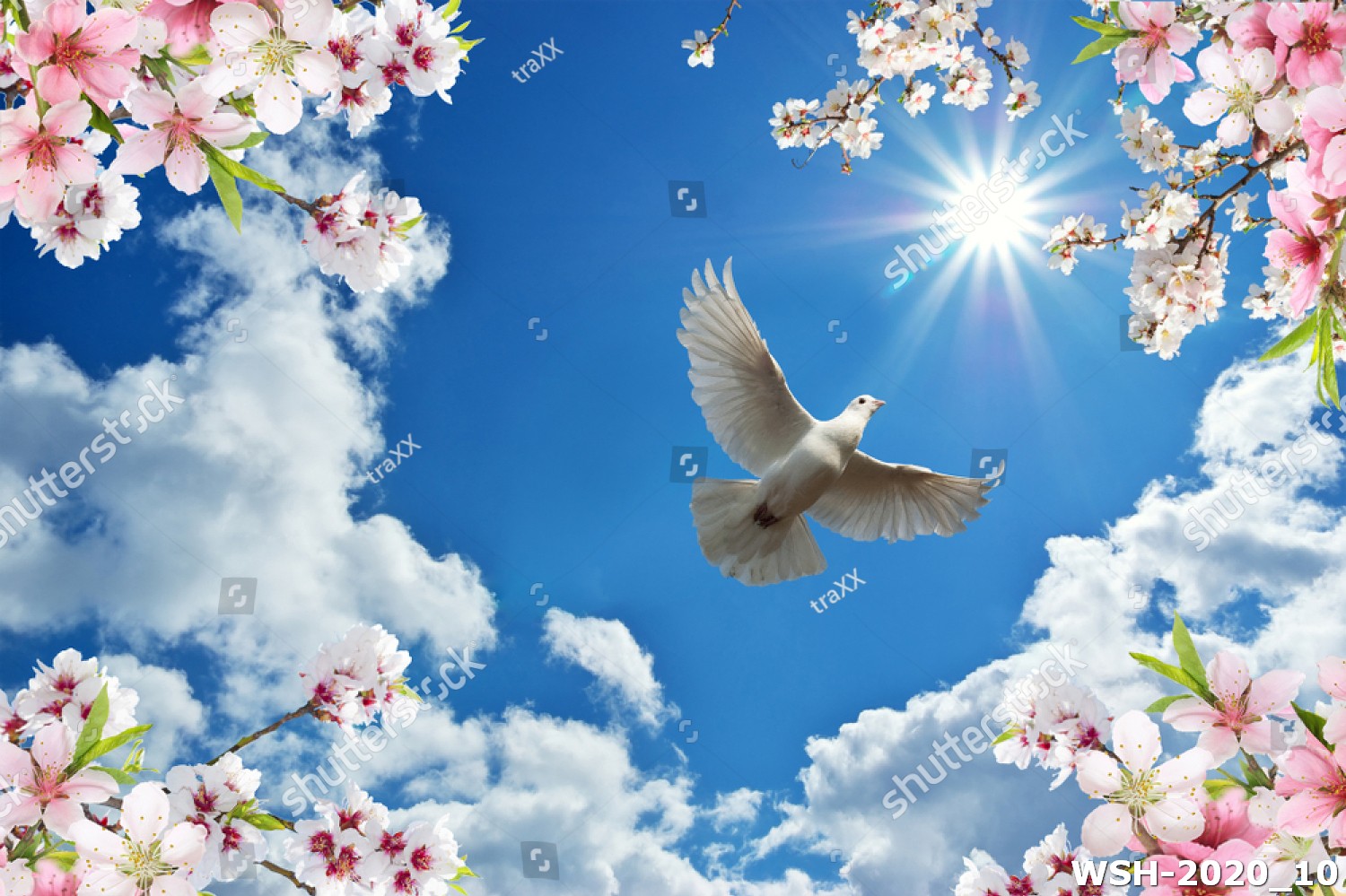 Dán trần hình hoa lá WSH-2020_10